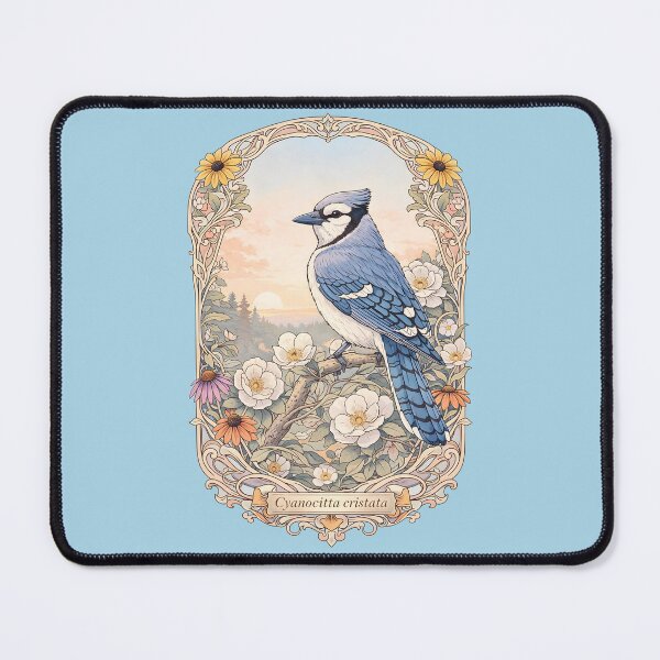 Artikelvorschau, Heritage Maximalism Blue Jay Jugendstil-Naturdruck entworfen und verkauft von BorgSpareParts.