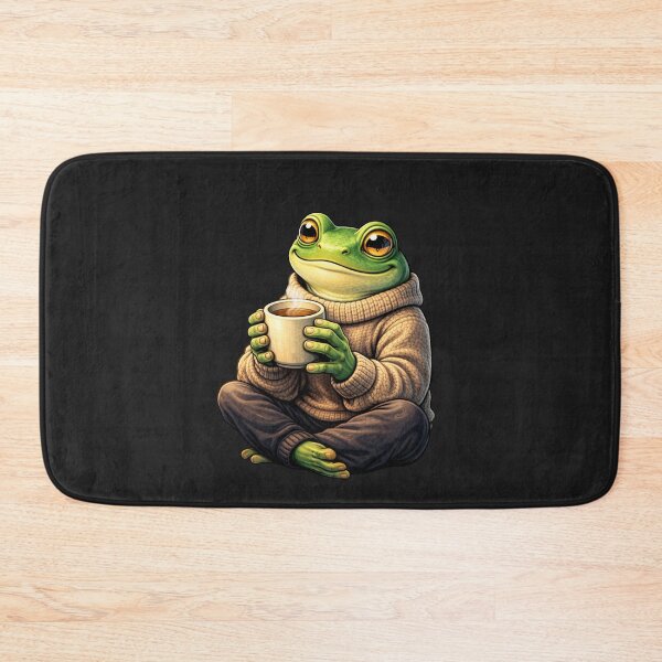 Item preview, Cozy Frog Drinking Tea – Cute Aesthetic Animal Illustration designed and sold by ColorSplash123.
