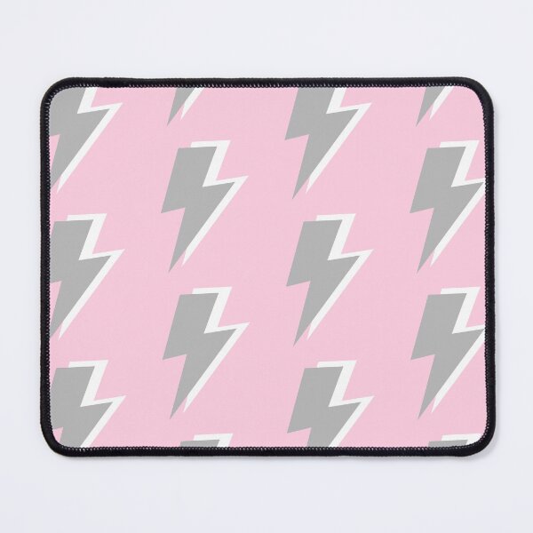 Item preview, Grey and White Lightning Bolts on Pink  designed and sold by OneThreeSix.