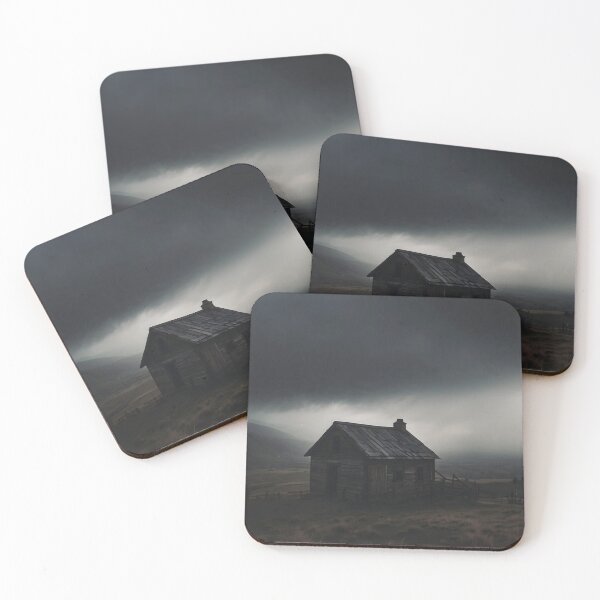 Item preview, Moody Prairie House in Fog – Atmospheric Landscape Art designed and sold by ShadeScapeArt.