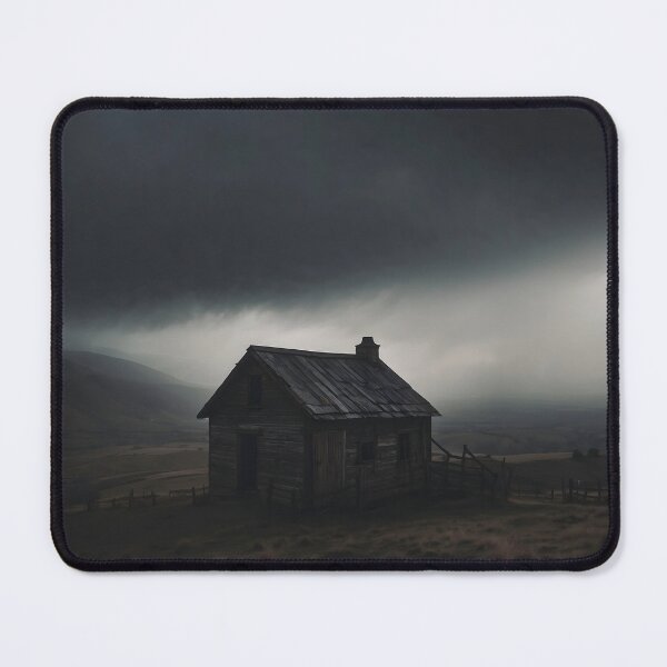 Item preview, Moody Prairie House in Fog – Atmospheric Landscape Art designed and sold by ShadeScapeArt.