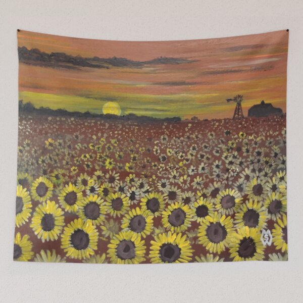 Item preview, In the sunflower field at sunset designed and sold by Matt Starr Fine Art .