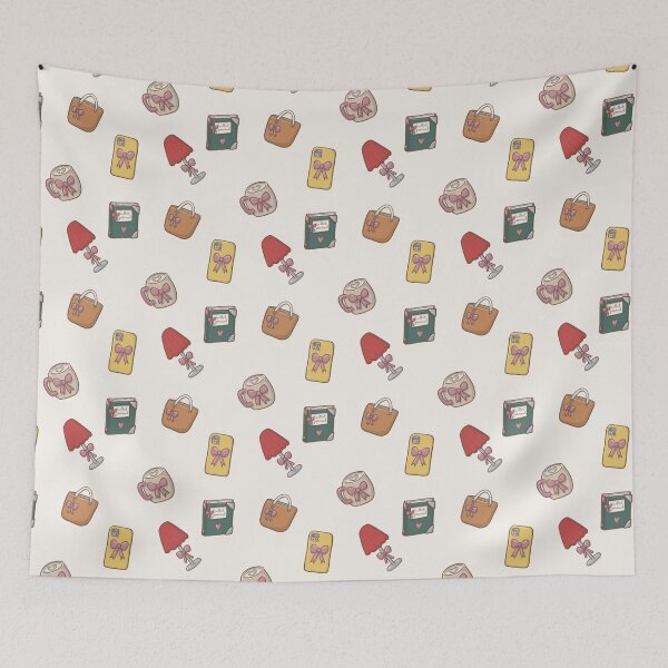 Item preview, Coquette Pink Bow Everyday Objects Pattern designed and sold by Eri Atelier.