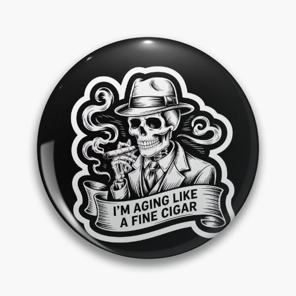 Item preview, I'm Aging Like A Fine Cigar Sketch Skull Sticker designed and sold by Vintage Shapes.