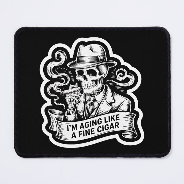 Item preview, I'm Aging Like A Fine Cigar Sketch Skull Sticker designed and sold by Vintage Shapes.