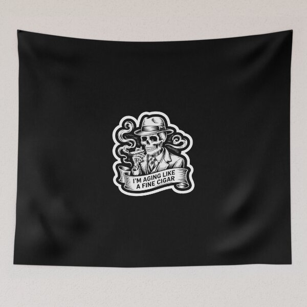 Item preview, I'm Aging Like A Fine Cigar Sketch Skull Sticker designed and sold by Vintage Shapes.