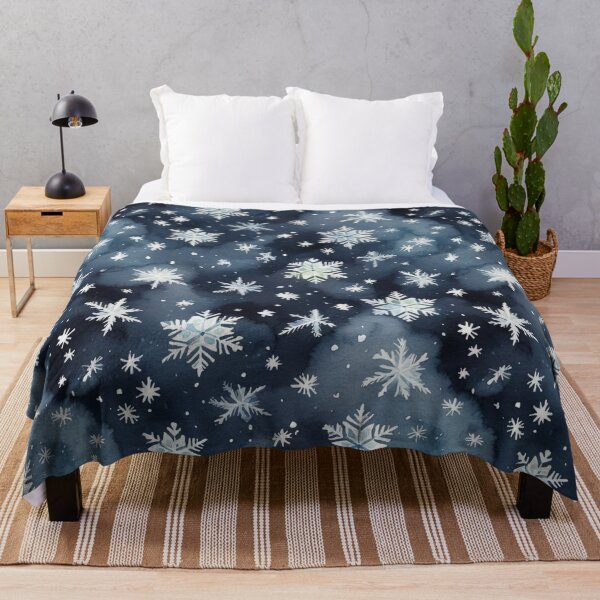 Item preview, Snowflakes Falling Watercolor Seamless Winter Pattern designed and sold by sana designer.