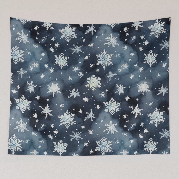 Item preview,  Snowflakes Falling Watercolor Seamless Winter Pattern designed and sold by sana designer.