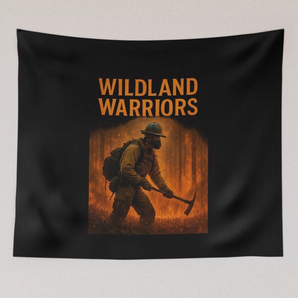 Item preview, Wildland Warriors Firefighter Battle Scene - Cinematic Wildfire Art designed and sold by MKreative Studio.