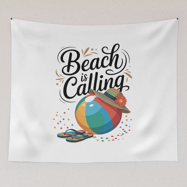 Item preview, Beach Life Is Calling Summer Vacation Flip Flops Beach Ball  designed and sold by angolinnArt.