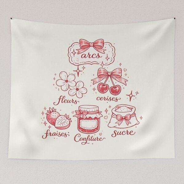 Item preview, Strawberries Bows Cherries Jam Fraises Confiture French designed and sold by SunfullyYours.