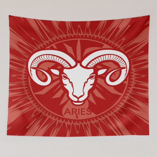 Item preview, Bold Aries Ram Burst | Fiery Red Zodiac Energy Art designed and sold by Midnight Veil Designs.