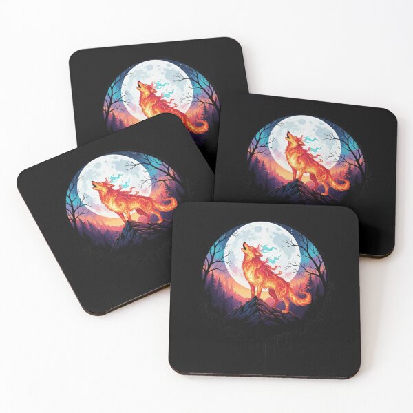 Item preview, Fire Wolf Moon - Spirit Moon Art designed and sold by Magic  House.