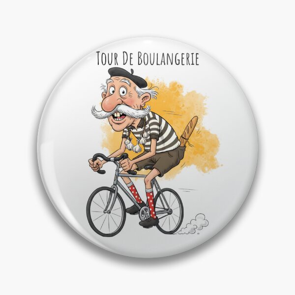 Item preview, Tour De Boulangerie Funny French Cycling Man With Baguette  designed and sold by MTJ-Mushrooms.