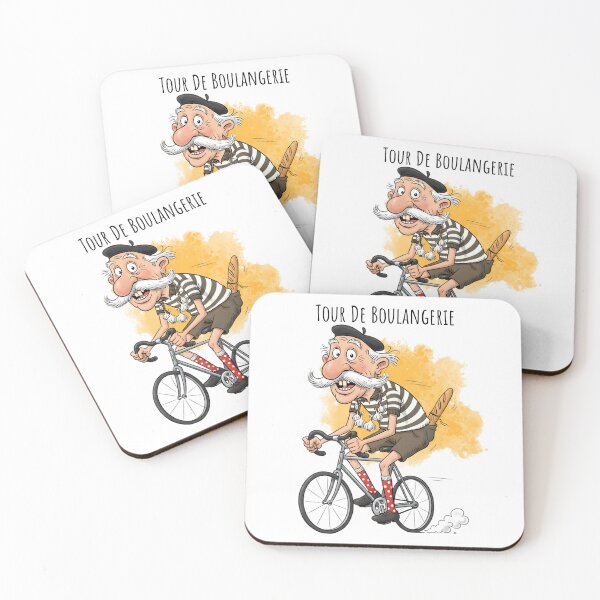Item preview, Tour De Boulangerie Funny French Cycling Man With Baguette  designed and sold by MTJ-Mushrooms.