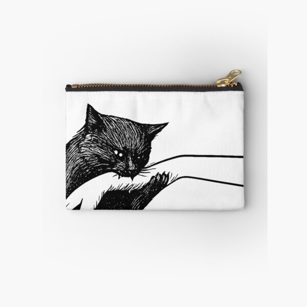 Item preview, Black Cat Biting Hand Funny Meme designed and sold by Soccersmack.