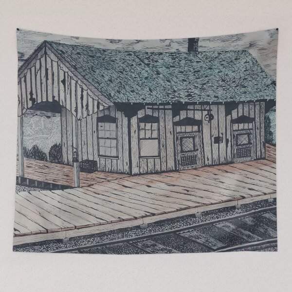 Item preview, Down at the Train Station  designed and sold by Matt Starr Fine Art .