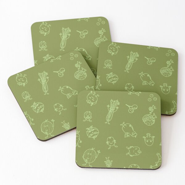 Item preview, Lunchbox Friends All Together (outlines) lime/green designed and sold by BogbeanDesigns.