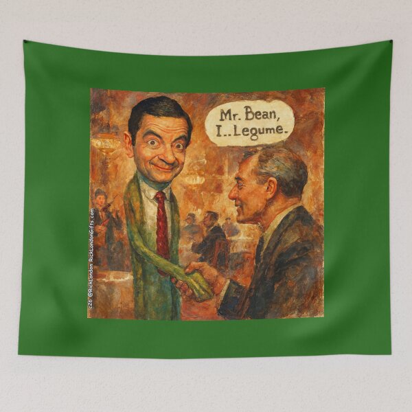 Item preview, Surreal Legume Handshake Cartoon Art designed and sold by Rick London Gifts.