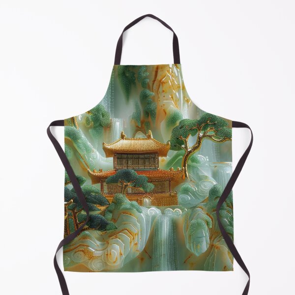 Item preview, Asian Jade Mountain Scenery with Waterfalls designed and sold by MargaretWiktor.