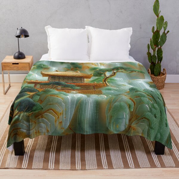 Item preview, Asian Jade Mountain Scenery with Waterfalls designed and sold by MargaretWiktor.
