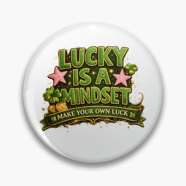 Item preview, Lucky Is A Mindset Shamrock Quote designed and sold by Mastermind-Art.