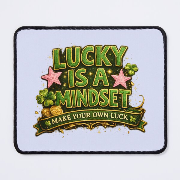 Item preview, Lucky Is A Mindset Shamrock Quote designed and sold by Mastermind-Art.