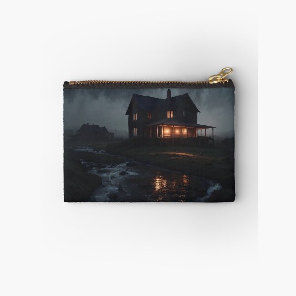 Item preview, Moody River House & Dark Barn – Atmospheric Landscape Art designed and sold by ShadeScapeArt.