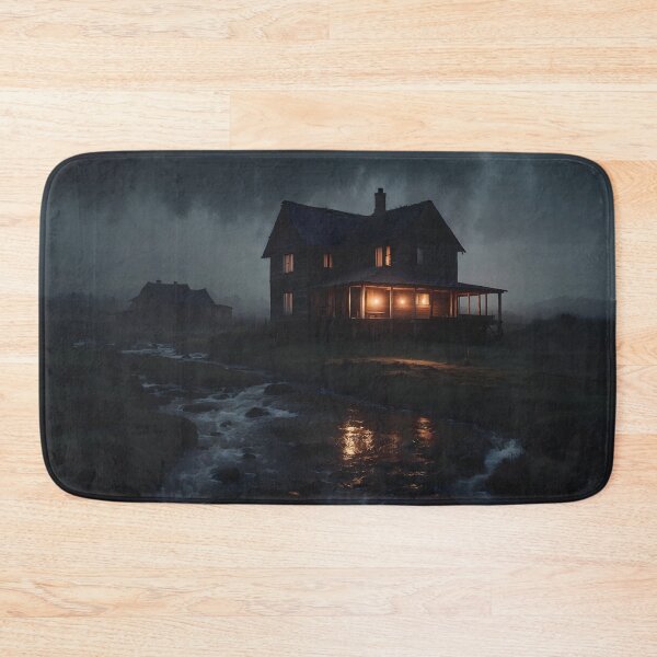 Item preview, Moody River House & Dark Barn – Atmospheric Landscape Art designed and sold by ShadeScapeArt.