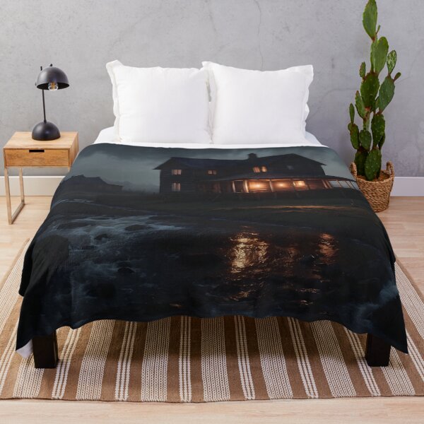 Item preview, Moody River House & Dark Barn – Atmospheric Landscape Art designed and sold by ShadeScapeArt.