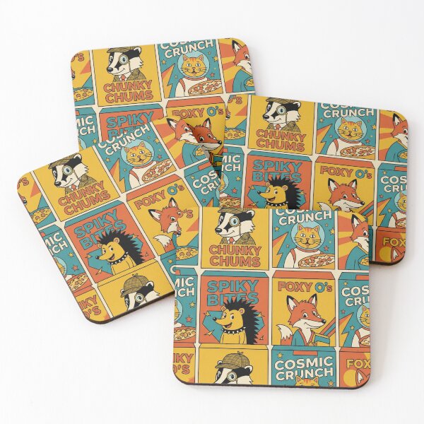 Item preview, Retro Cartoon Cereal Box Pattern designed and sold by weirdfishes123.