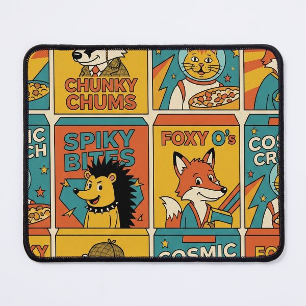 Item preview, Retro Cartoon Cereal Box Pattern designed and sold by weirdfishes123.