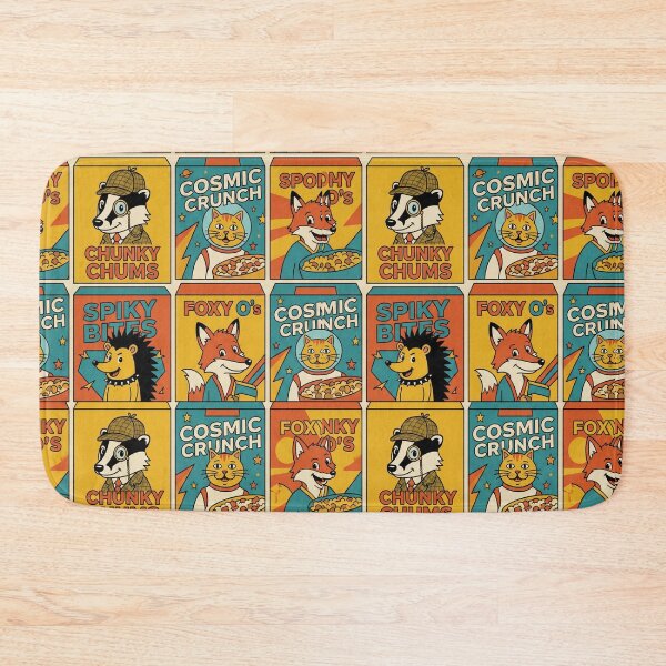 Item preview, Retro Cartoon Cereal Box Pattern designed and sold by weirdfishes123.
