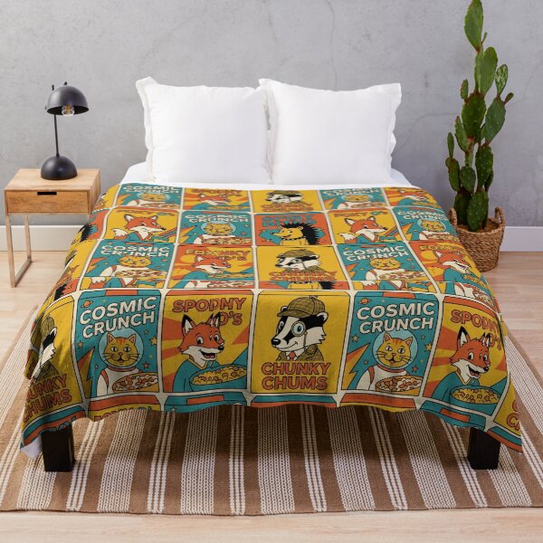 Item preview, Retro Cartoon Cereal Box Pattern designed and sold by weirdfishes123.