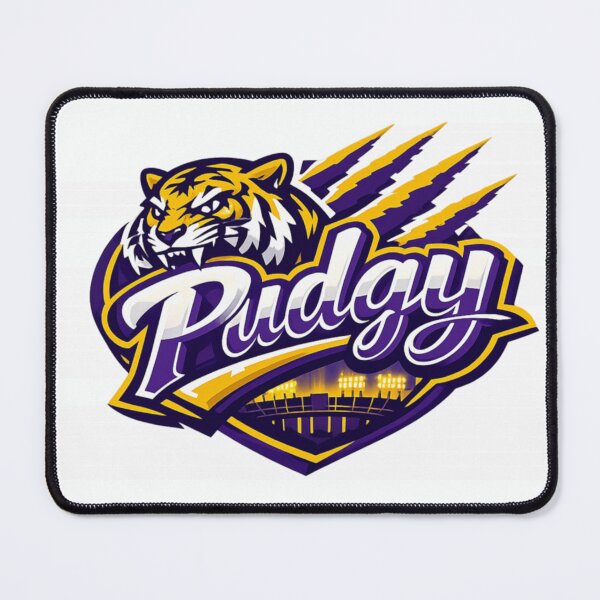 Item preview, Pudgy Tiger Sports Mascot Purple and Gold Esports Team Gaming Logo designed and sold by SaboCollita.