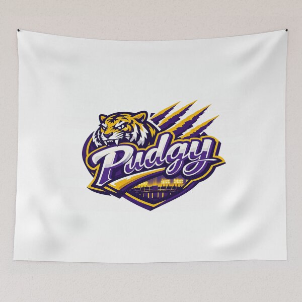 Item preview, Pudgy Tiger Sports Mascot Purple and Gold Esports Team Gaming Logo designed and sold by SaboCollita.