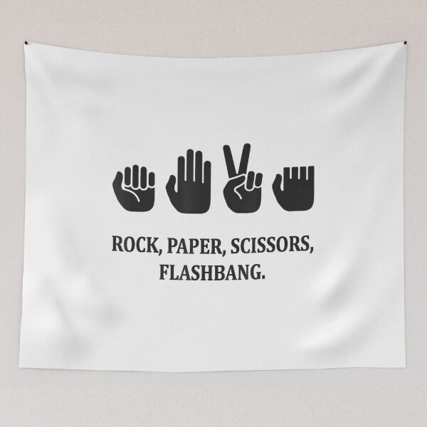 Item preview, Rock Paper Scissors Flashbang Funny Gaming Meme Tactical Combat Humor designed and sold by SaboCollita.