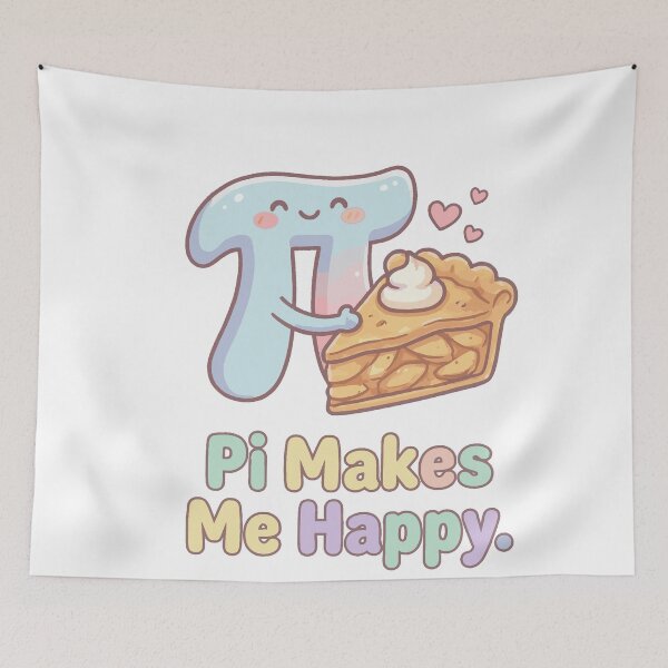 Item preview, Cute Pi Makes Me Happy Math Pun designed and sold by Oko Shop.