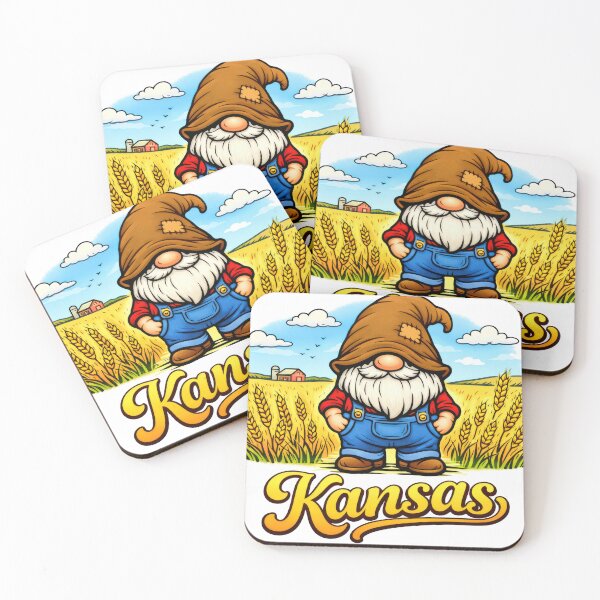 Item preview, Kansas Gnome in Wheat Field Under Big Sky Illustration designed and sold by Moriarty's Digital Visions.