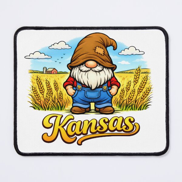 Item preview, Kansas Gnome in Wheat Field Under Big Sky Illustration designed and sold by Moriarty's Digital Visions.