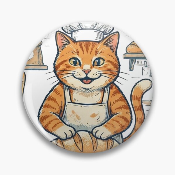 Item preview, Cute Baker Cat Making Bread With Love designed and sold by GeekGuysShop.