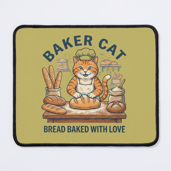 Item preview, Cute Baker Cat Making Bread With Love designed and sold by GeekGuysShop.