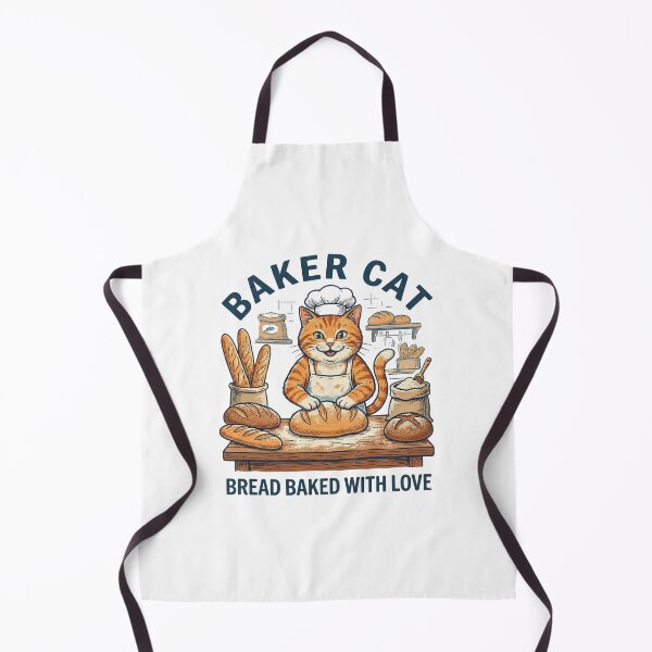 Item preview, Cute Baker Cat Making Bread With Love designed and sold by GeekGuysShop.