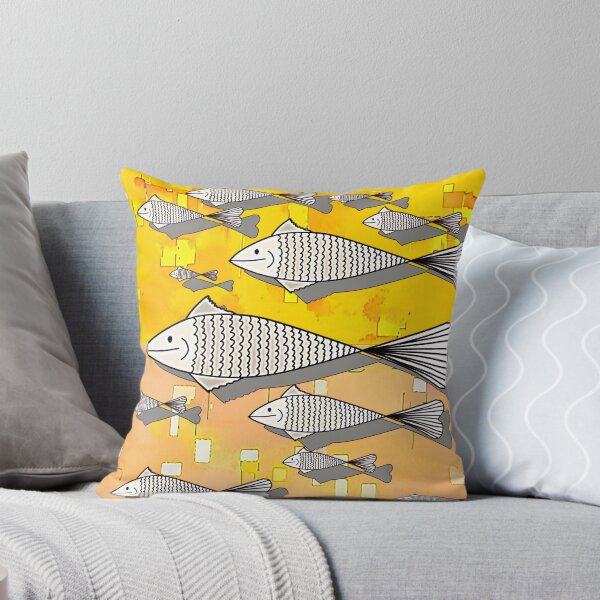 Item preview, "Stylized Fish Pattern with Geometric Abstract Background" designed and sold by nighttime1990.