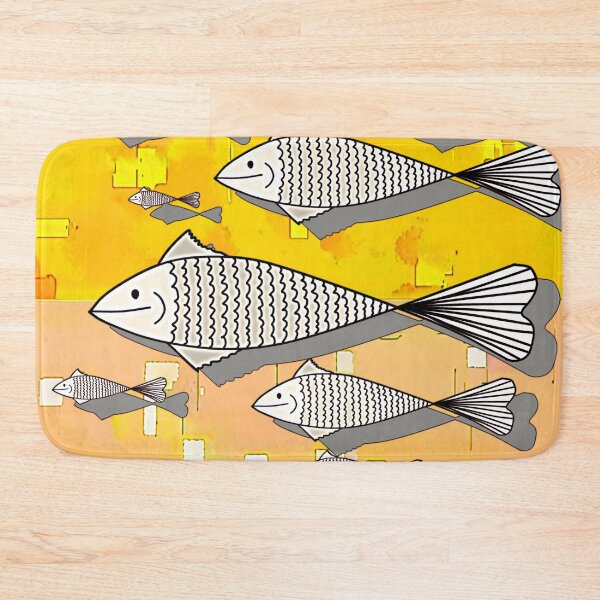 Item preview, "Stylized Fish Pattern with Geometric Abstract Background" designed and sold by nighttime1990.