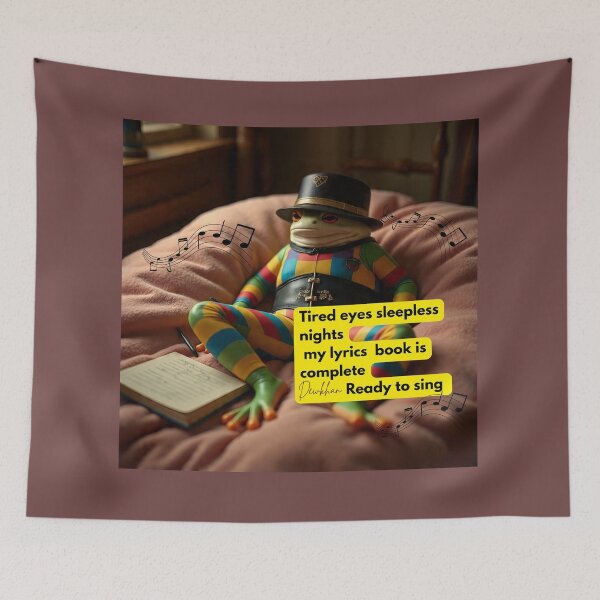 Item preview,    Frog sleepless night lyrics book ready to sing  joke custom design tee designed and sold by Dew  Drop wear.
