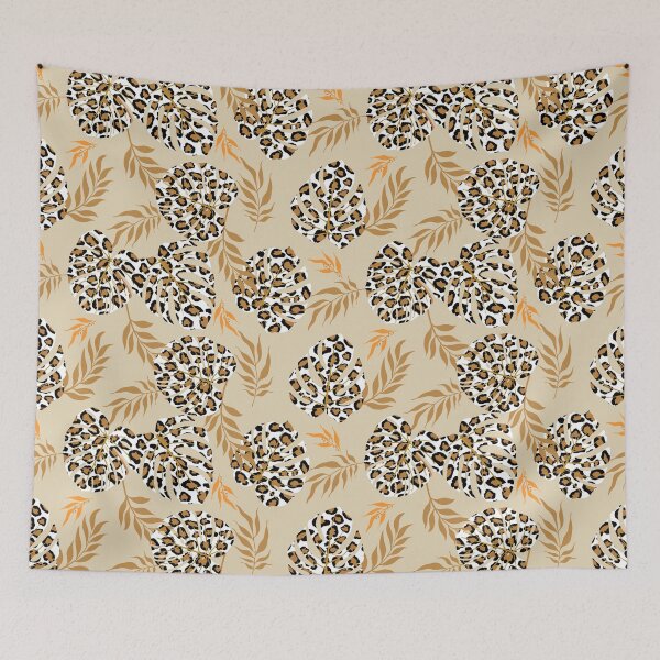 Item preview, Exotic Leopard Hawaiian Tropical Animal Print Monstera Floral designed and sold by RetroMaggie.