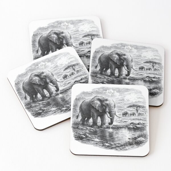 Item preview, Elephant at the waterhole designed and sold by AggAverse.