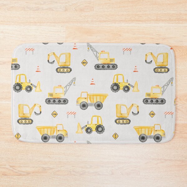 Item preview, Watercolor Construction Trucks Ecru designed and sold by SamAnnDesigns.