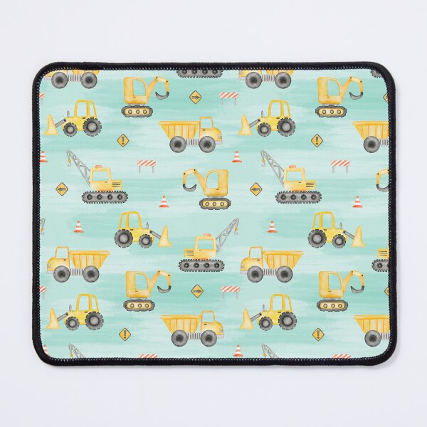 Item preview, Watercolor Construction Trucks Green Brush Strokes designed and sold by SamAnnDesigns.